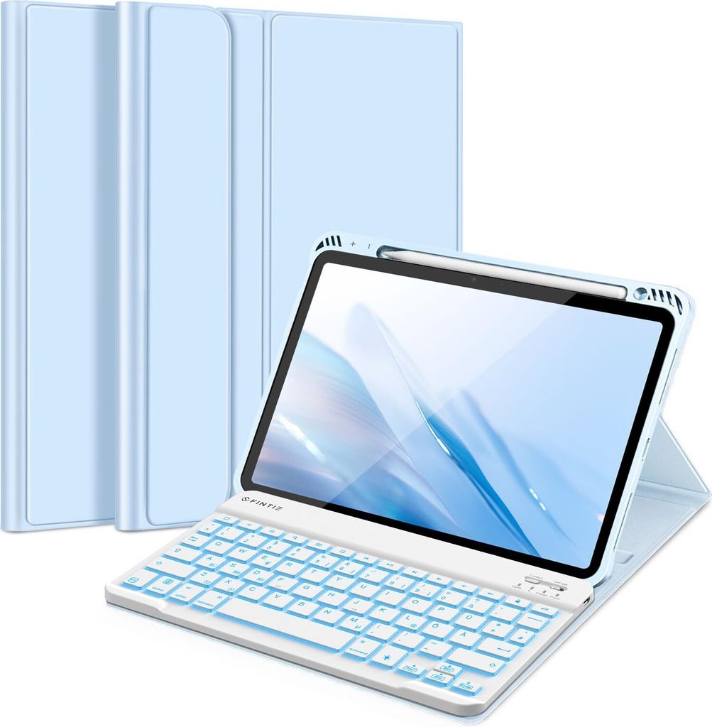 Fintie Tastatur Hülle für iPad Air 11 Zoll M3/M2 (2025/2024), iPad Air 5/4 Generation 10.9"(2022/2020) - Magnetisch Abnehmbarer Keyboard mit DIY ...