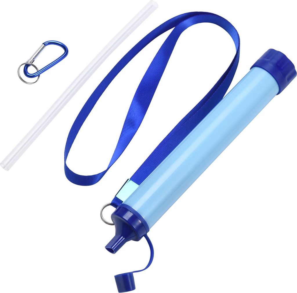 Pino Products Wasserreiniger - Trinkwasserfilter - Für zu Hause, Unterwegs, Büro oder Camping - Tragbar & Einfach zu Bedienen - Blau
