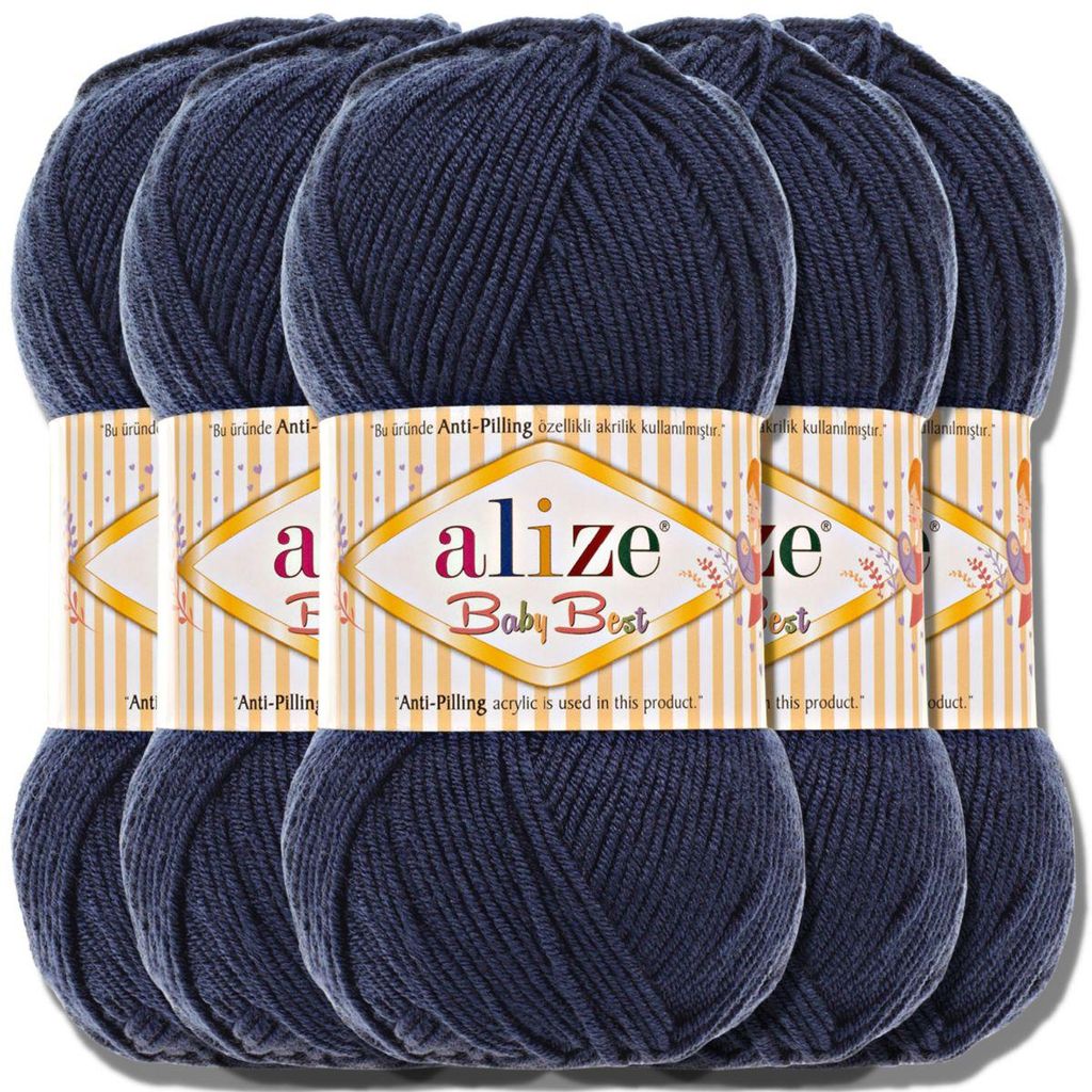 Alize 5x 100g Baby Best Wolle, Antipilling, Uni, Häkeln, Produktbild 