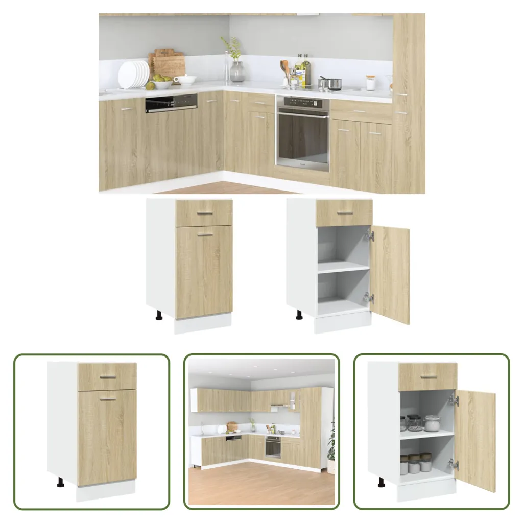 Mobile Cassettiera Rovere Sonoma 40x46x81.5 - Organizzazione Moderna