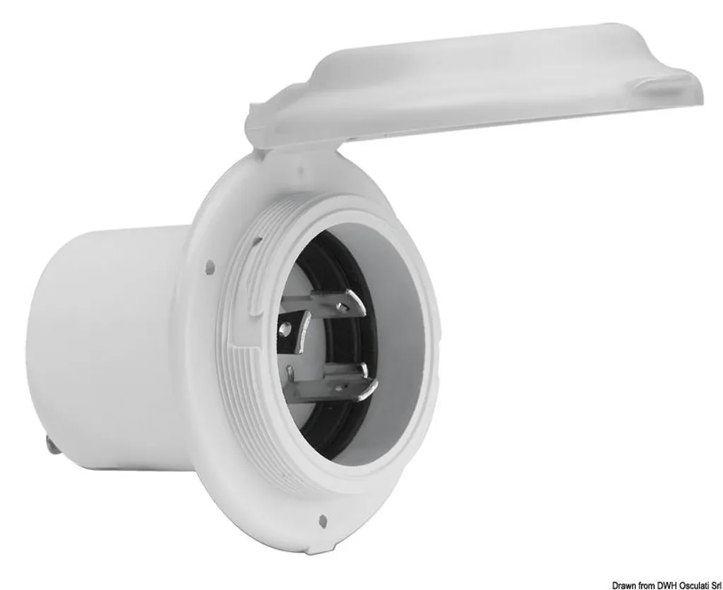 Prise Marinco ronde 16-30A type femelle pour raccordement de quai