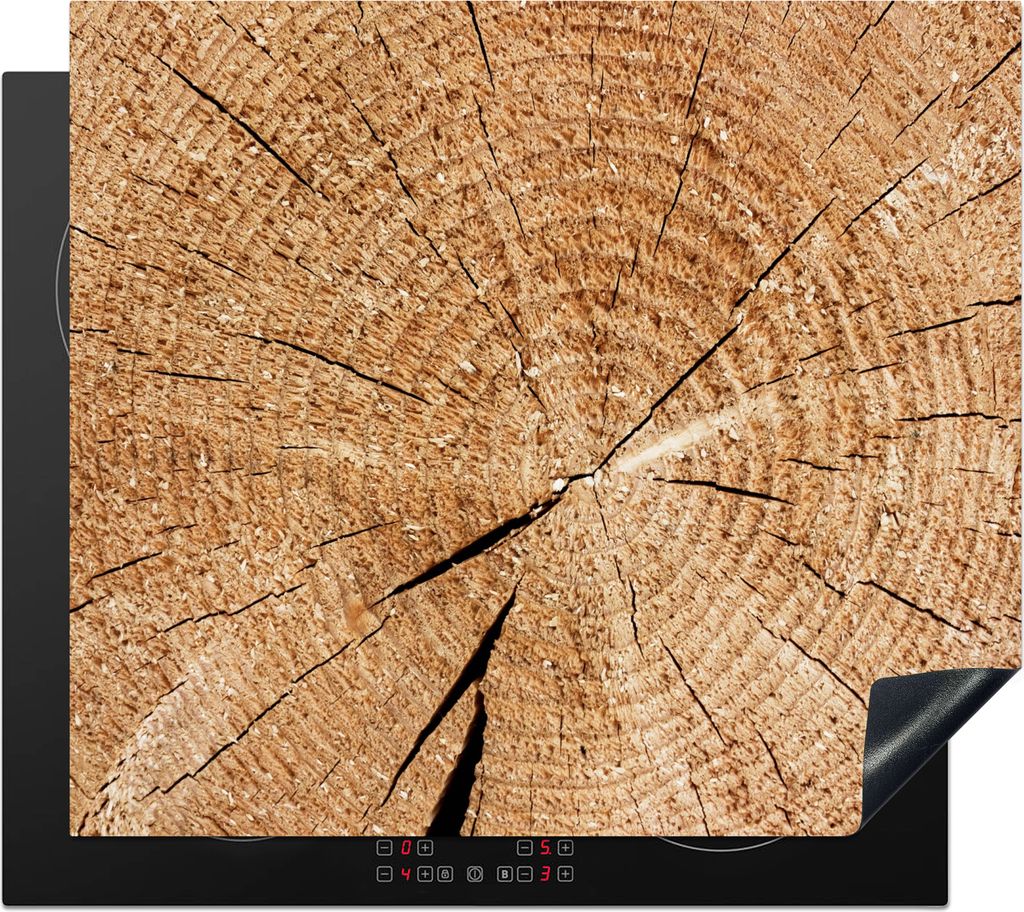KitchenYeah© Herdabdeckplatte Baumstamm - Baumringe - Holz Produktbild 