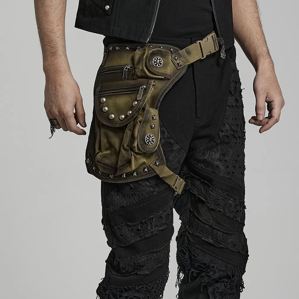 Dune Olive Punk Rave Belt Bag | Marsupio Cosciale Techwear