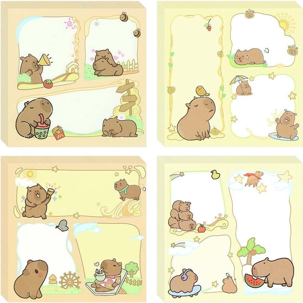 400 Stück Kawaii Schüchterne Kleine Capybara Haftnotizen - Selbstklebende Tabs für Büro und Schule