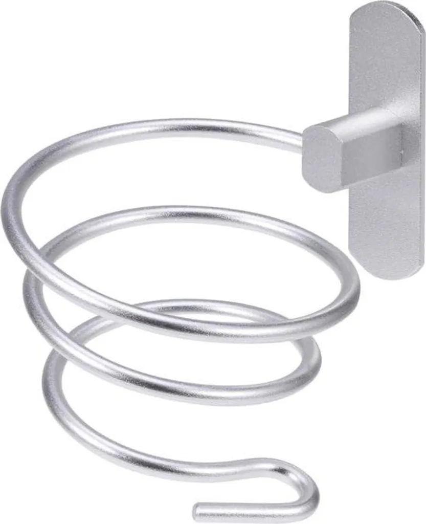 Support sèche-cheveux en spirale et étagère robuste en métal inoxydable