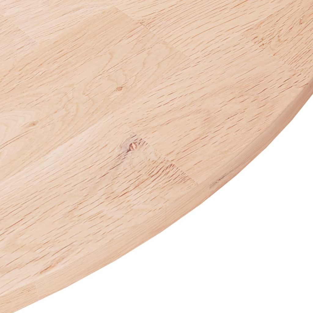 Eleganter Möbel Runde Tischplatte Ø80x1,5cm Unbehandeltes Massivholz Eiche - CJG312375 - Tischplatten