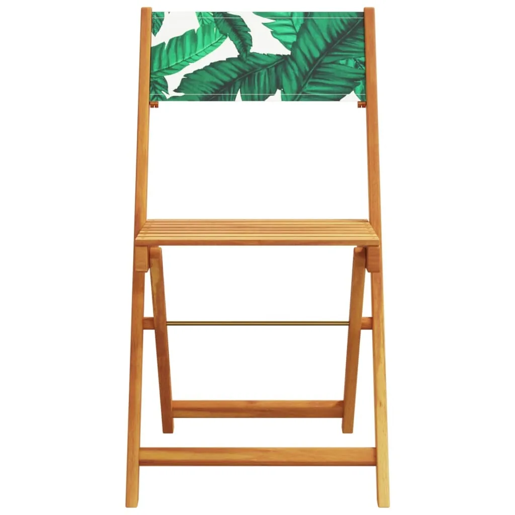 Set da Esterno vidaXL 3 Pz Legno Massiccio Acacia Motivo a Foglie - 4