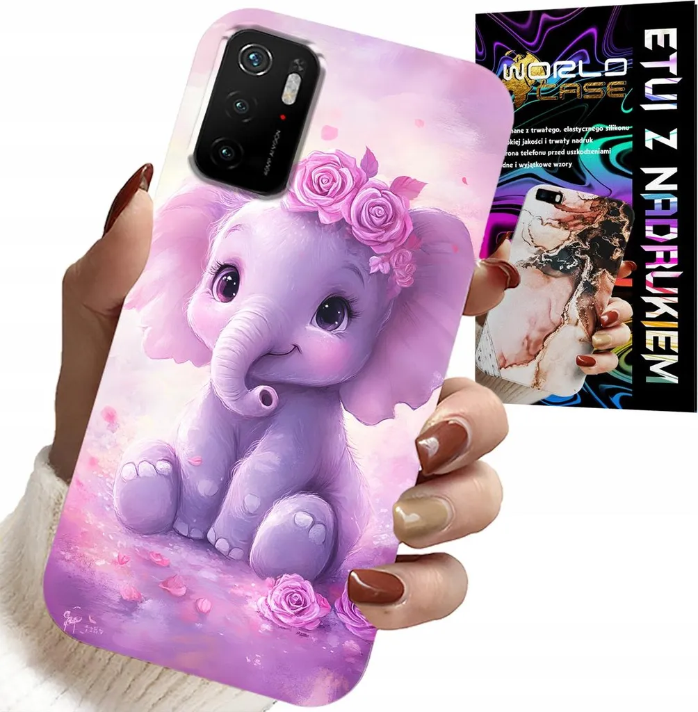 Regalo Perfetto: Custodia Xiaomi Poco M3 Pro 5G Elefante Rosa Folio