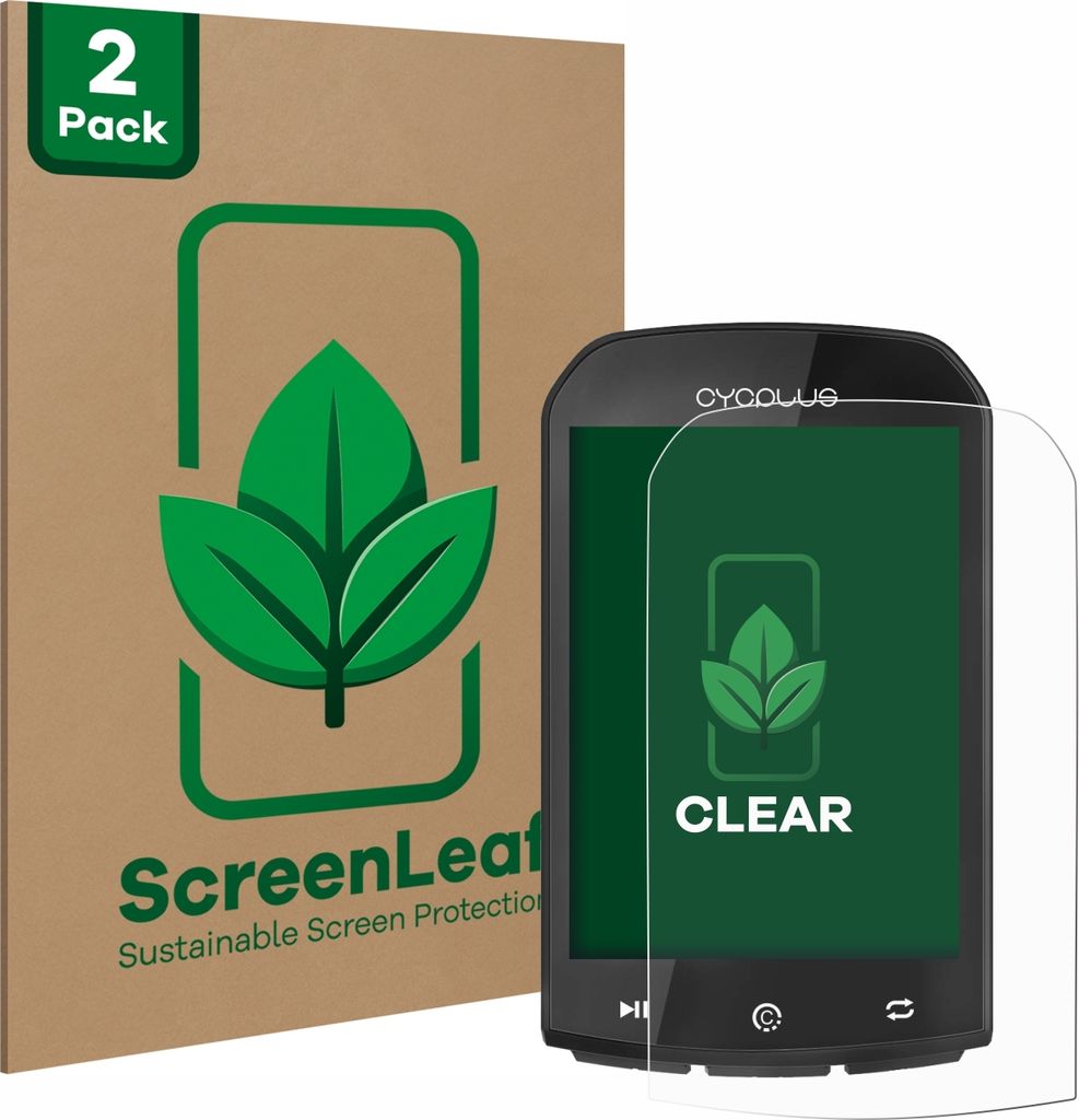 2x ScreenLeaf Schutzfolie für Cycplus M1 2.9" nachhaltiger Displayschutz Display Schutz Folie Klar Transparent