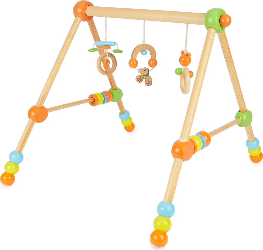Bieco Spieltrapez höhenverstellbar | Spielbogen Baby Holz | Spielebogen Holz Baby | Spieltrapez Holz | Baby Mobile Holz | Activity Center Baby Gym...