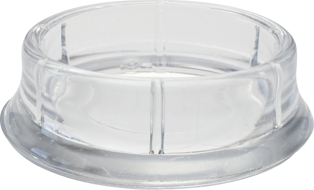 WAGNER Möbeluntersetzer rund Rohr 4tlg. - Durchmesser Ø 33 / 45 x 11 mm, Abrieb 4 mm, Kunststoff transparent - 15043099