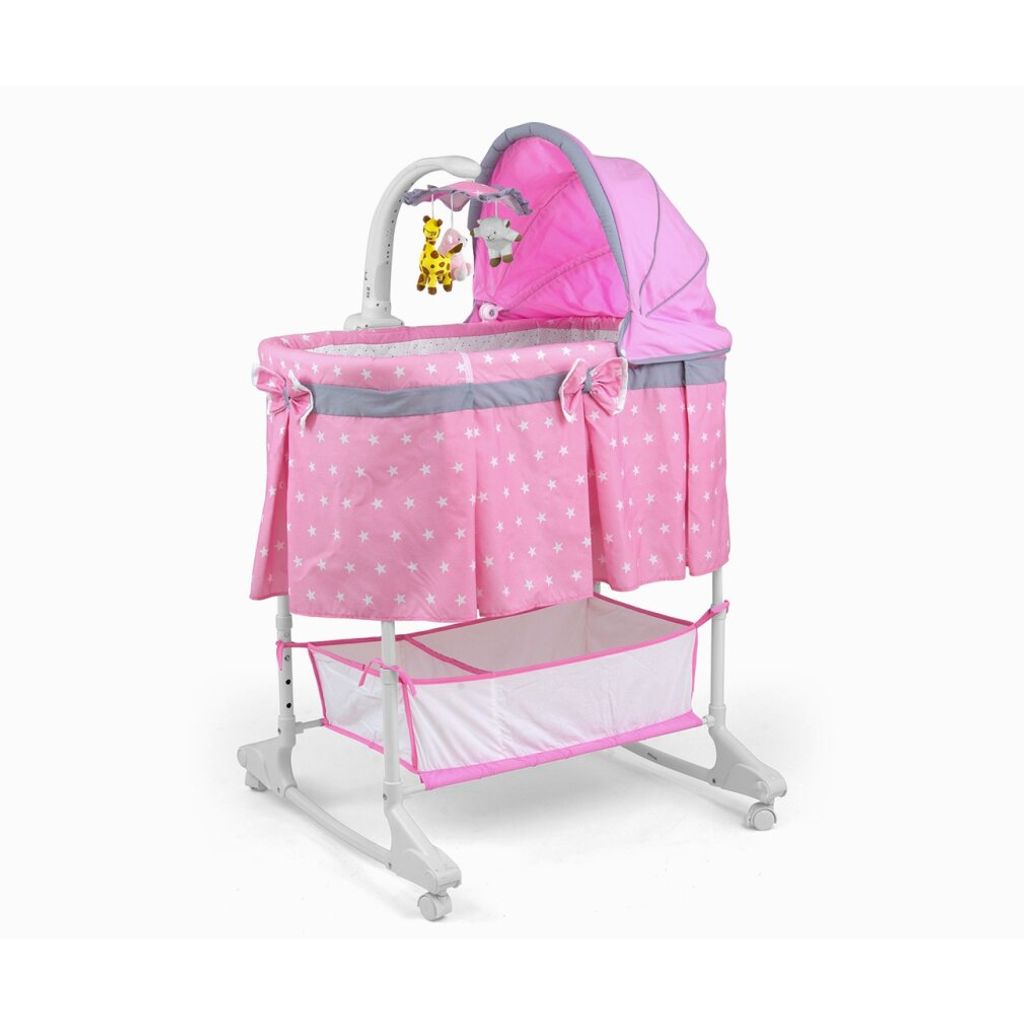Milly Mally Sweet Melody Babywiege Mit Fernbedienung - Rosa Wiege Bis 6 Monate