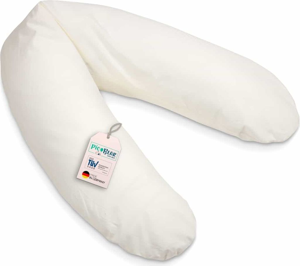 pic Bear Stillkissen Classic Schwangerschaftskissen aus 100% Baumwolle mit EPS 190 cm Dessin: Ivory-beige