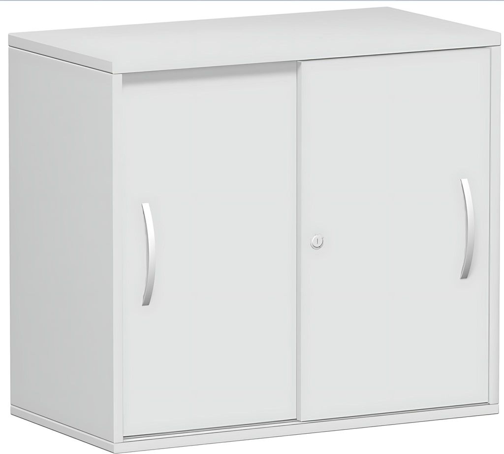 Geramöbel Anstell-Schiebetürenschrank Oberboden 25 mm, mit Stellfüßen, abschließbar, 800x425x720, Lichtgrau/Lichtgrau, S-381501-LL