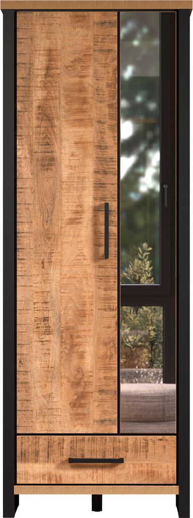 trendteam Garderobe Enna Garderobenschrank Mango/Schwarz, Produktbild 