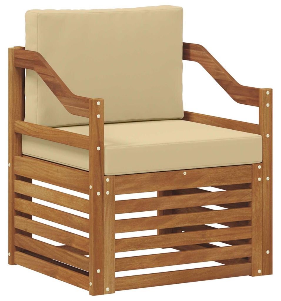 vidaXL Outdoor-Sofagarnitur Massives Akazienholz und Polyester Natur