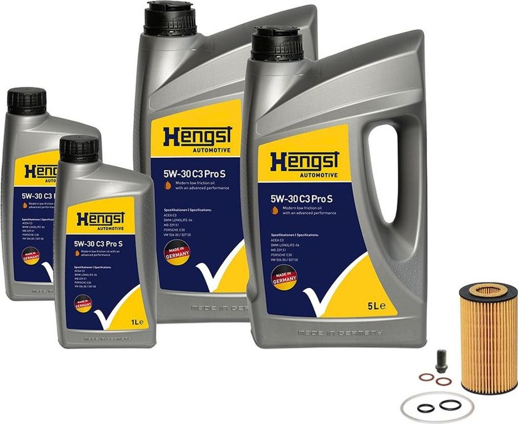 Ölwechselkit zur Inspektion mit Öl HENGST FILTER für u.a. MERCEDES-BENZ C-KLASSE