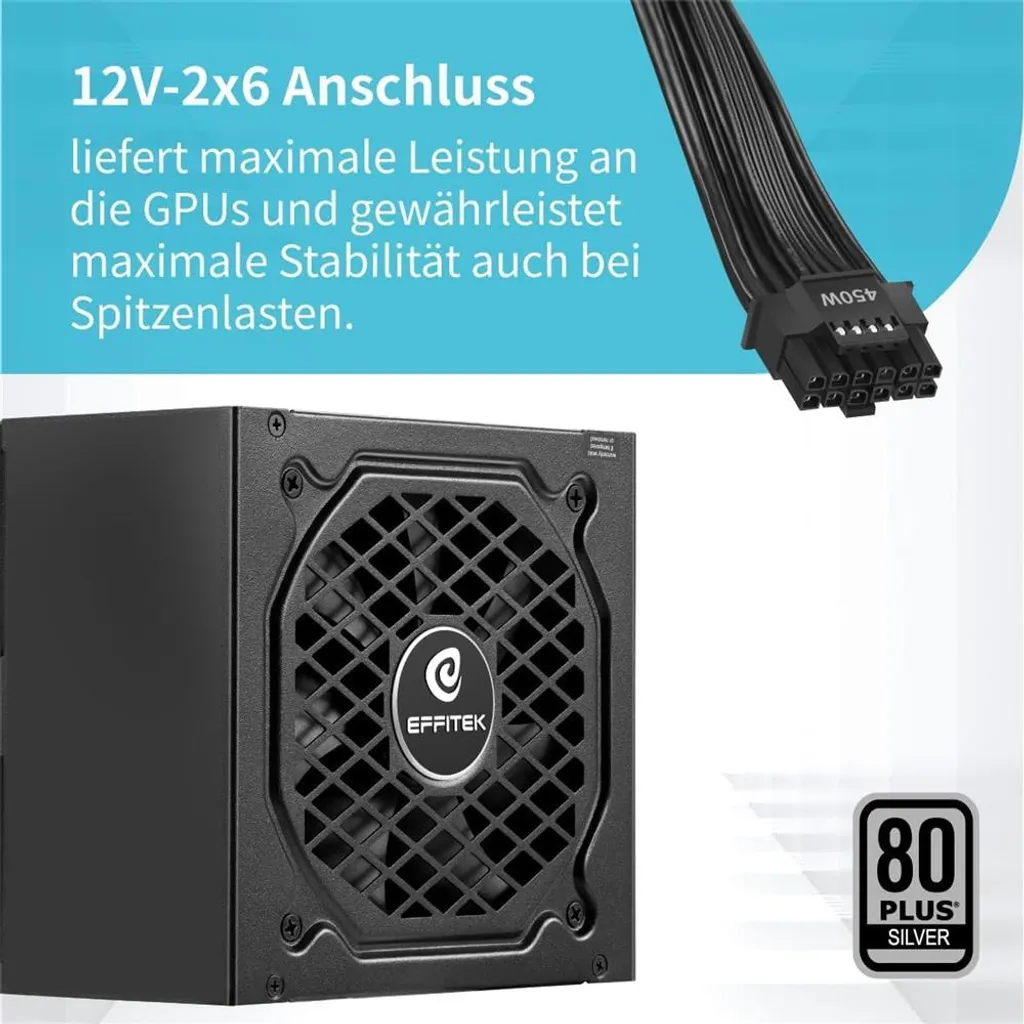 Alimentation 750W Silver ATX 3.1 EFFITEK avec connecteur PCI 5.1 GPU - 3