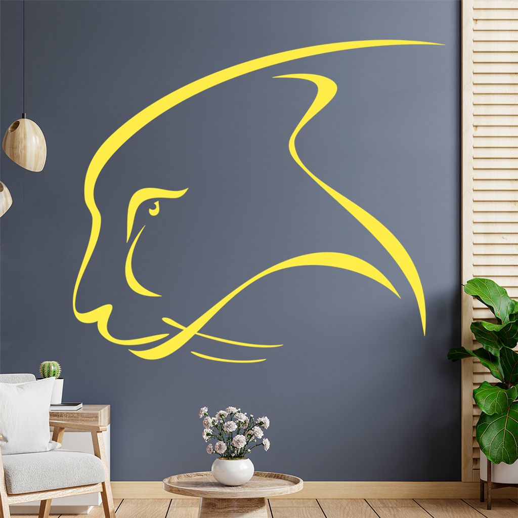 Raubkatze Linien Wandtattoo in 6 Größen - Wandaufkleber Wall Sticker - Dekoration, Küche, Wohnzimmer, Schlafzimmer, Badezimmer