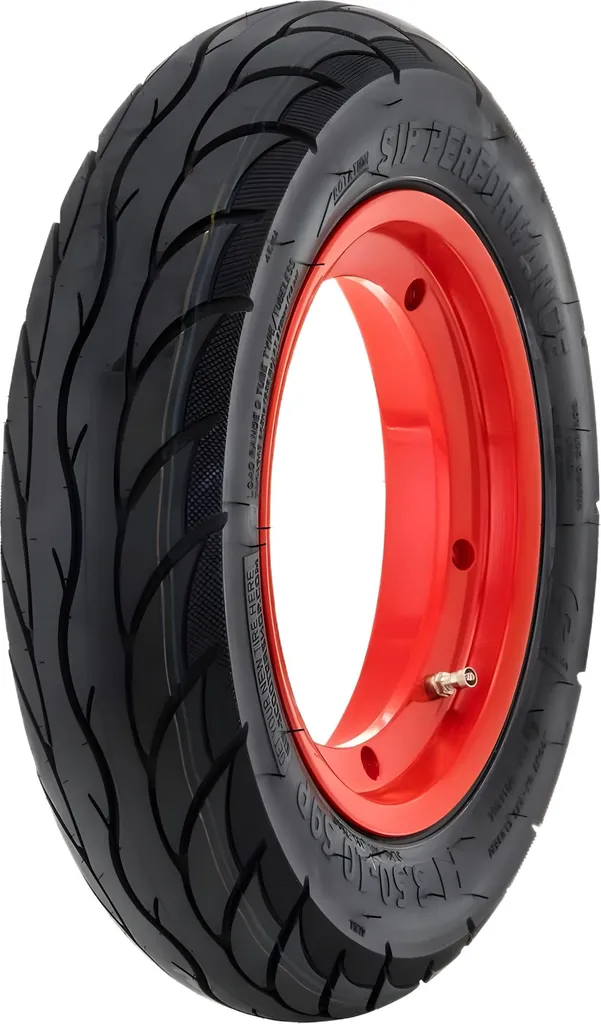 Jante complète SIP Performance en alu rouge 3.50-10 pouces pour scooter Vespa