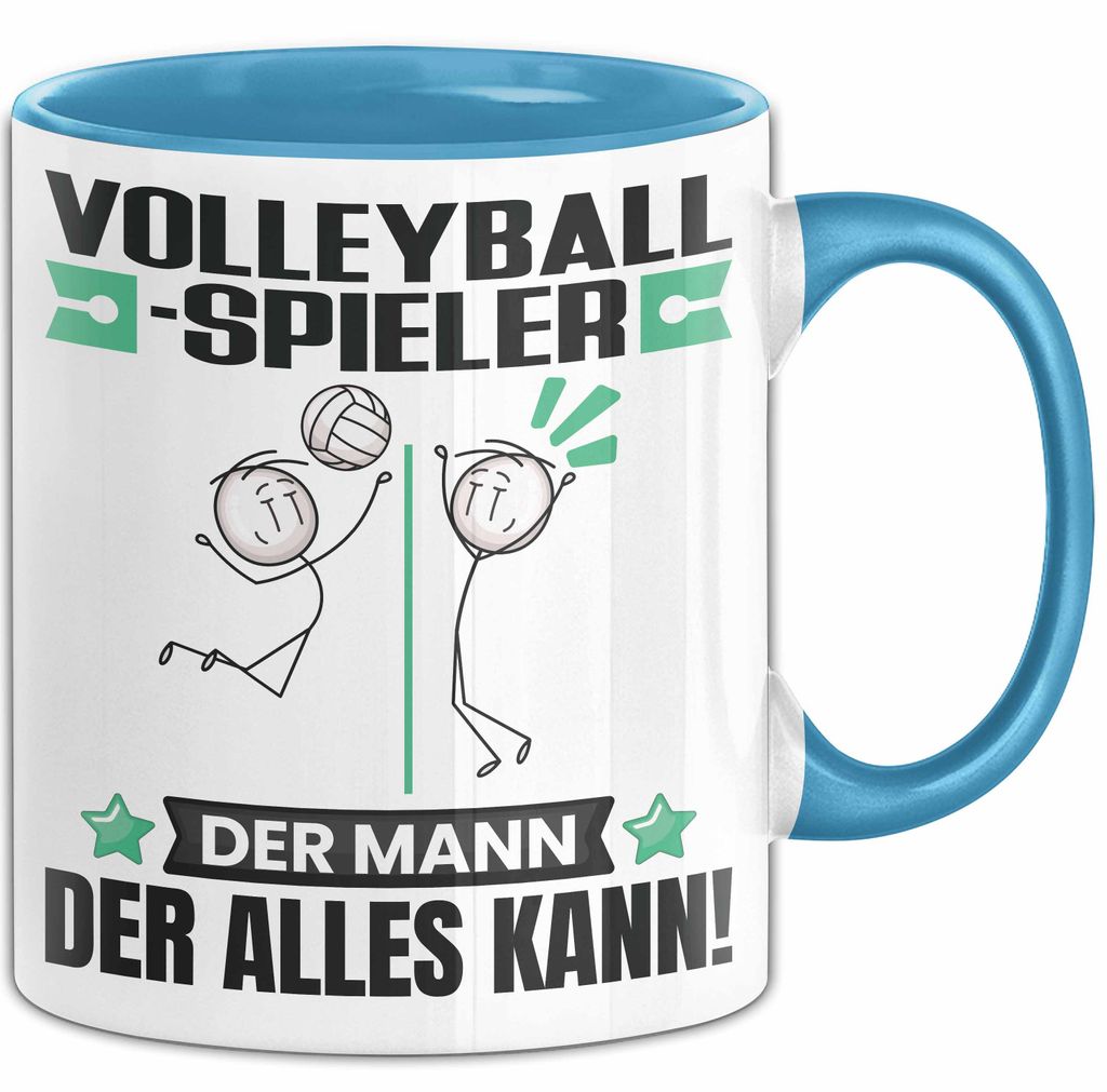 Volleyballspieler Tasse Geschenk für Volleyballspieler Der Mann Der Alles Kann Geschenkidee zum Geburtstag (Blau)