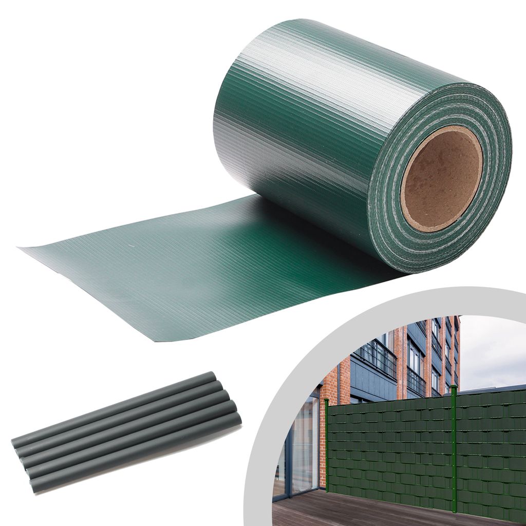 Jiubiaz 6x 50m Sichtschutzfolie Gartenfreude Folie PVC Zaun Folie SichtschutzStreifen,Grün