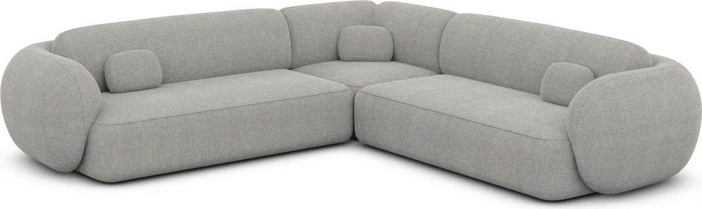 Strukturstoff Ecksofa Mira Hellgrau