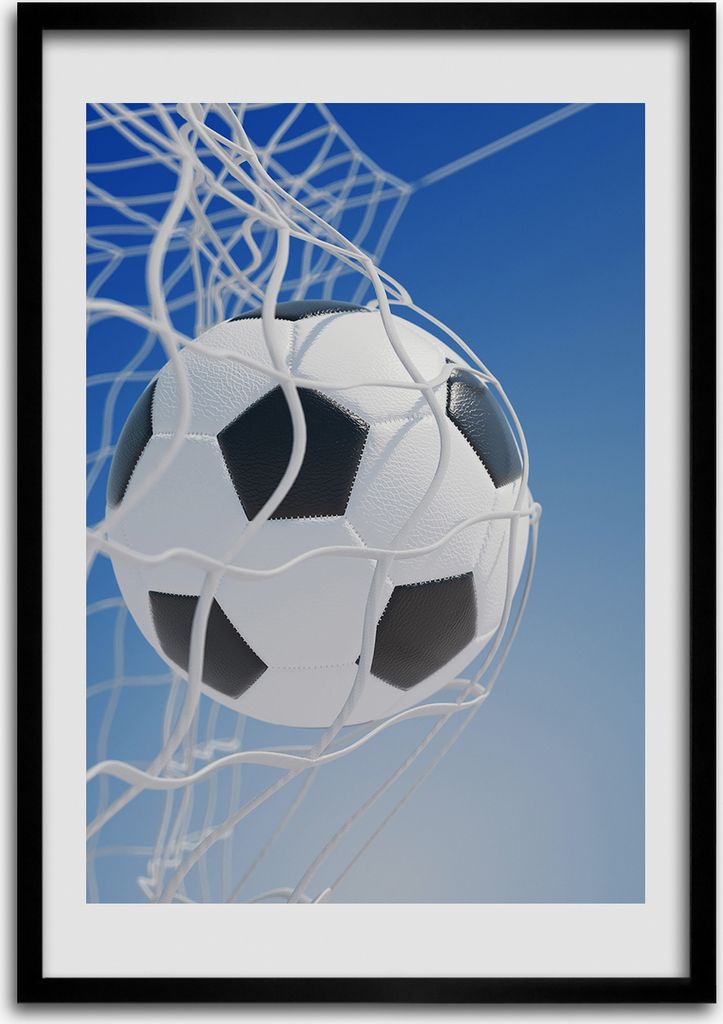 Bild - Bilderrahmen - Foto - 70 cm x 100 cm - MDF - Rahmen - Wandkunst - Ball im Ziel