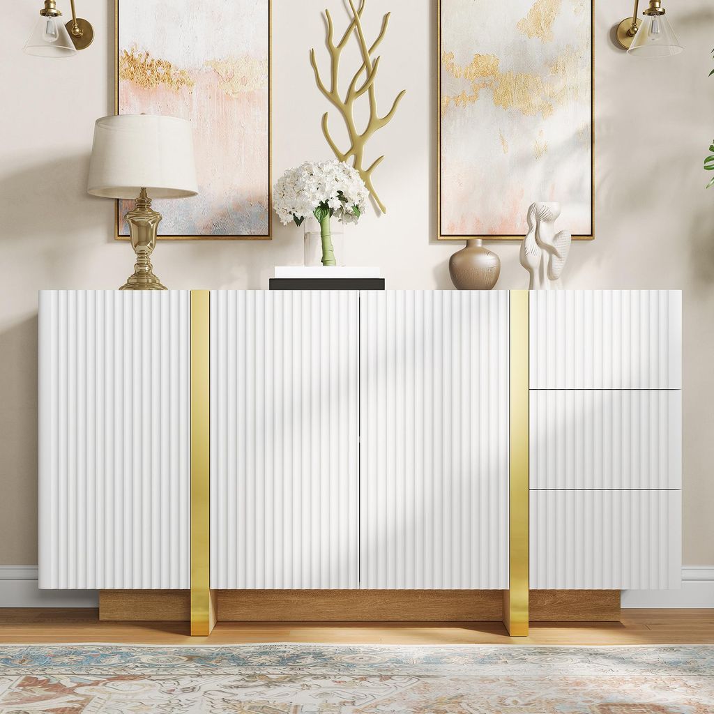 Buffet Merax avec 3 portes et 3 tiroirs, commode avec Image du produit 
