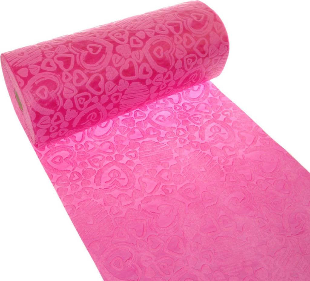 Tischläufer-Dekoflor® - pink - Herzmotiv 300mm - 5m - Produktbild 