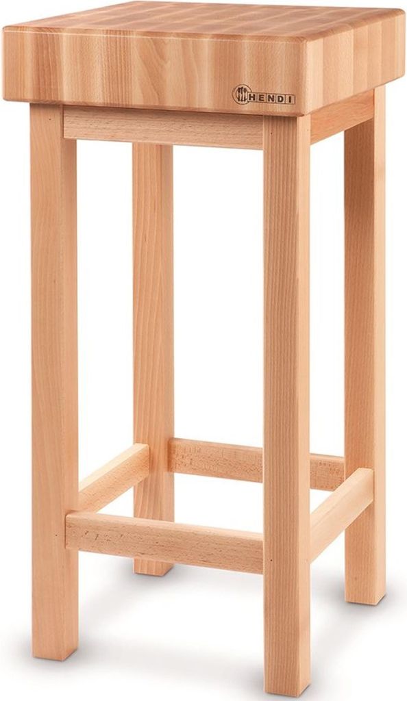 Hackklotz aus Holz 400x400x150mm mit Sockel - Hendi 505625 Produktbild 