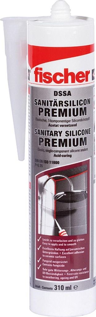 Fischer Premium Sanitärsilikon, 310 ml