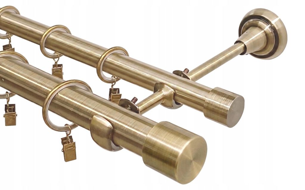 200 cm Doppel-Gardinenstange Metall 2-läufig 25/19 mm Produktbild 