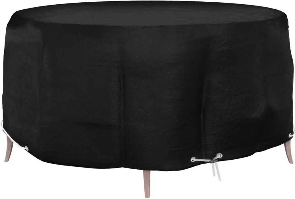 Telo Copritavolo Rotondo Ø260 cm - Robusto con 10 Occhielli PE Nero