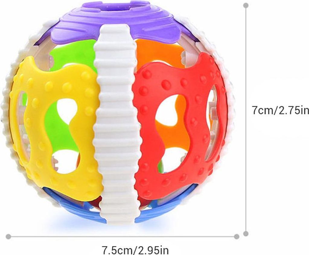 Neugeborenes Baby Spielzeug Kleinkind frühes Lernen Glocke weichem Kunststoff 6 Farbe Hand Ball Rassel