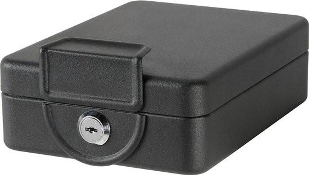 Aufschraubbare Geldkassette mit Schieberahmen zur Montage unter Tisch oder Regal - Schlüsselkassette - Abschließbare Kasse - 16 cm breit - Schwar...