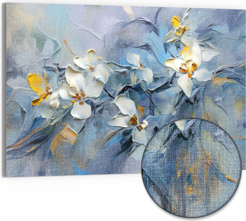 DEQORI Hybrid Leinwand Bild 90x60 cm 'Grazile Schönheiten' Wandbild Glas flach modern