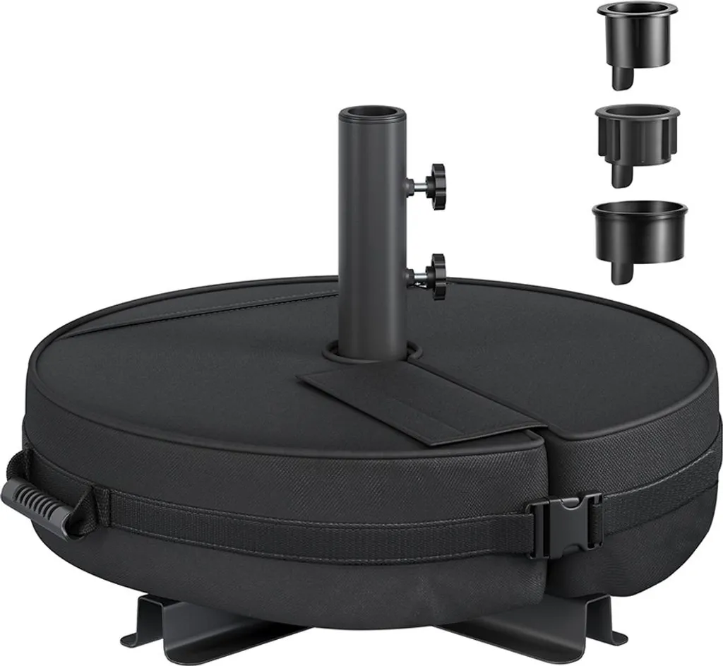 Socle de parasol rond noir 1,5-3m polyvalent pour terrasse et jardin Zen