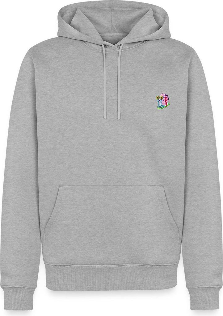 Spreadshirt SpongeBob Schwammkopf Gary Stick-Motiv Herren Premium Hoodie, M, Grau meliert