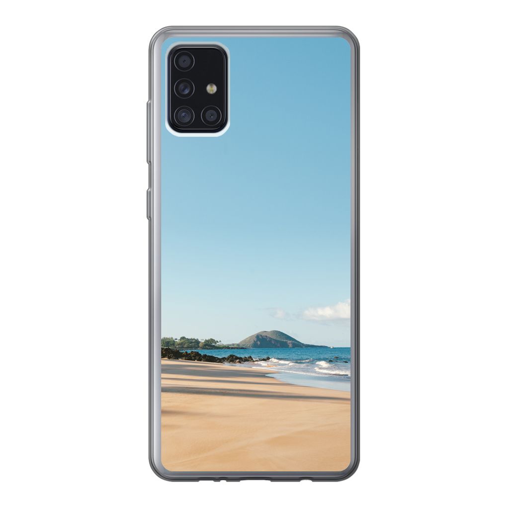 MuchoWow Handyhülle Schutzhülle Hülle für Samsung Galaxy A52 5G Strand - Sommer - Palmen Silikon Softcase Handy Hülle - Umschlag