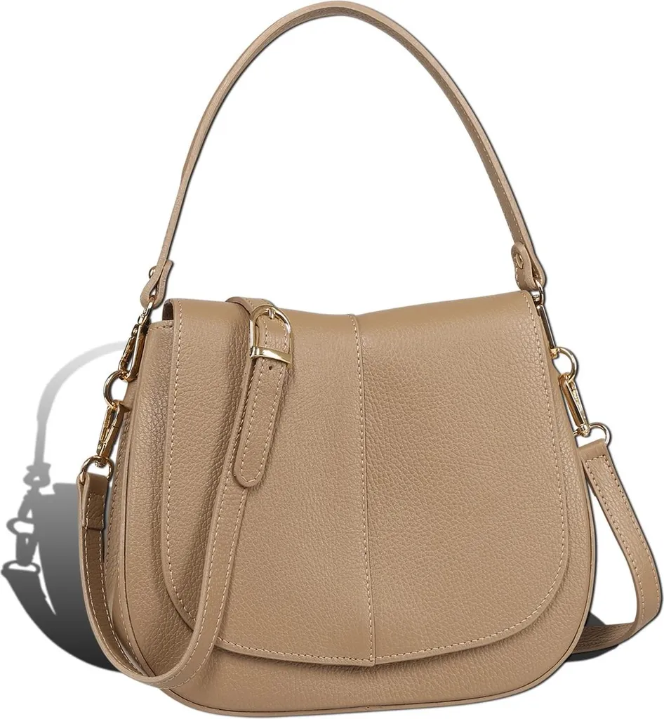 Sac Toscanto taupe et beige D2OTT178UI3 - Sac à bandoulière moyen 28cm