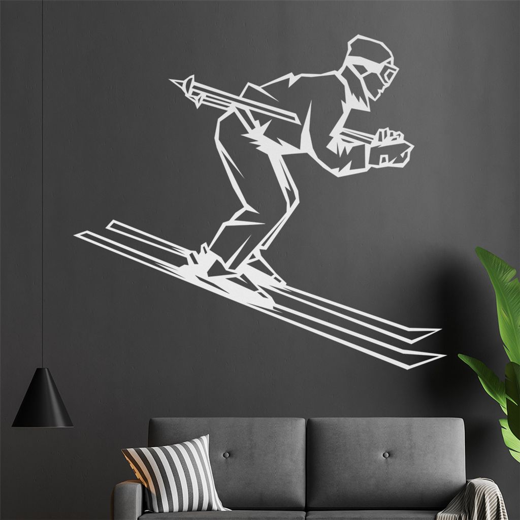 Schispringer Wandtattoo in 6 Größen - Wandaufkleber Wall Sticker - Dekoration, Küche, Wohnzimmer, Schlafzimmer, Badezimmer