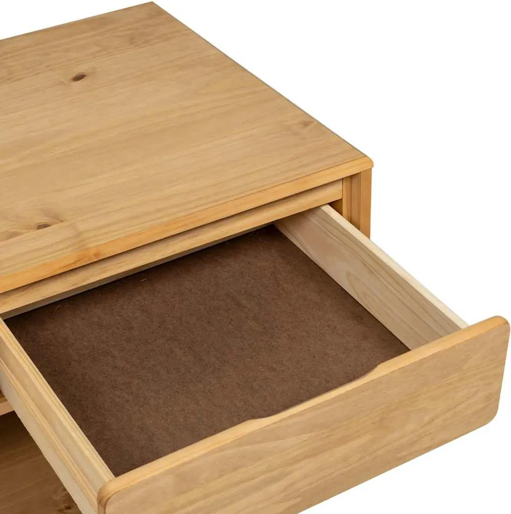Table basse rectangulaire en bois massif SAUDA avec étagère basse - 6
