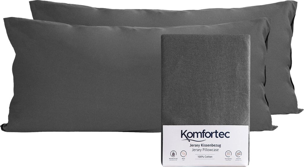 Komfortec 100% Baumwolle Kissenbezüge 2er Set 40x80 cm, Produktbild 