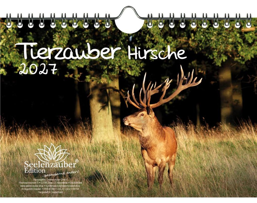Tierzauber Hirsche DIN A5 Kalender für 2027 - Seelenzauber
