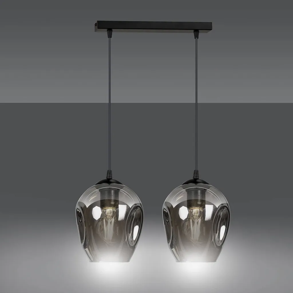 Suspension Double ISTAR 2 en Métal Graphite - Plafonnier 2 Bras E27 - 6