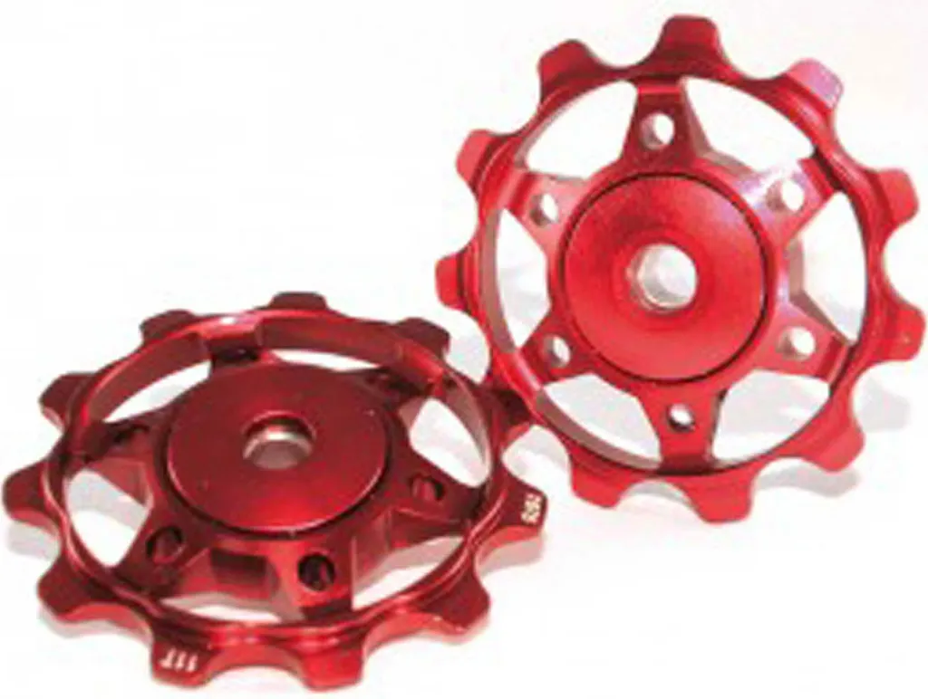 Galets de dérailleur arrière pour vélo de course et VTT rouge