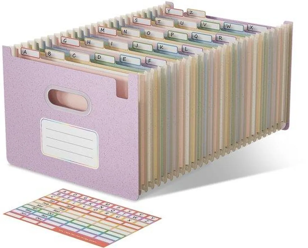 Classeur A4 sans BPA en papier lavande bio 26 feuilles rangement à rabat