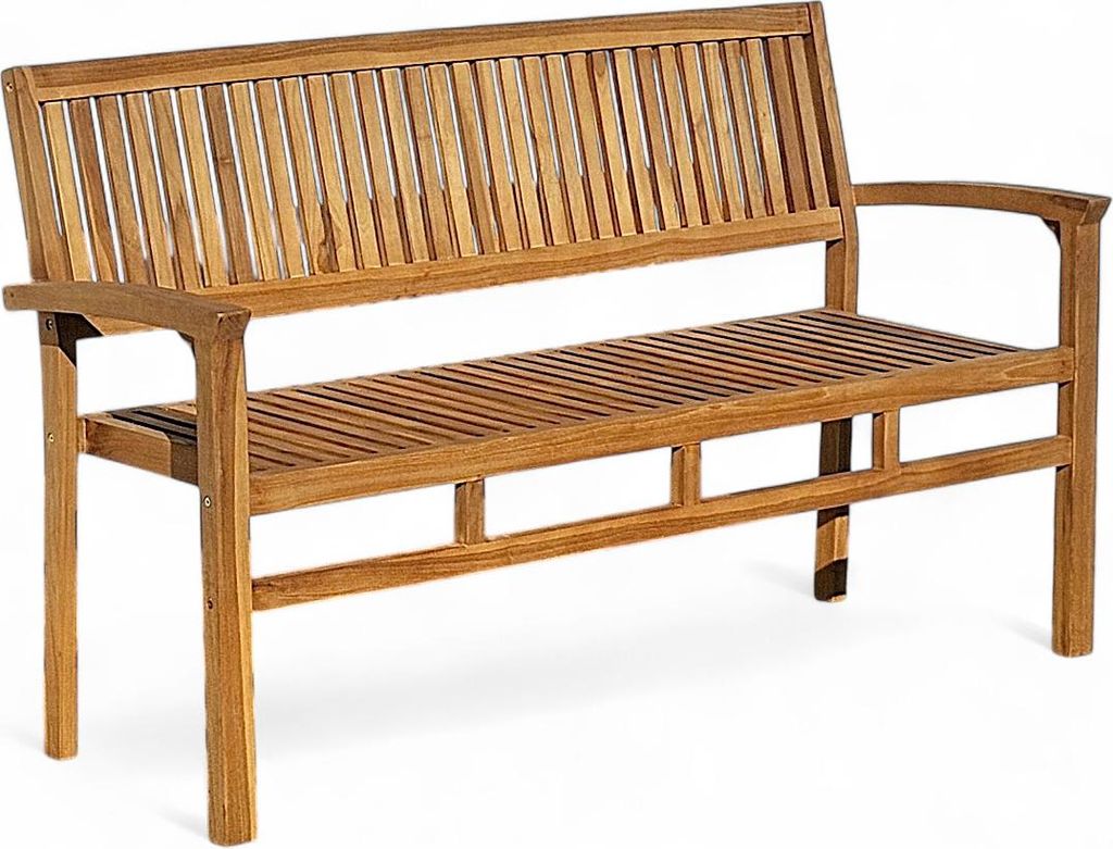 ALEOS. TEAK Design Gartenbank 150cm Parkbank Sitzbank 3-Sitzer Bank Gartenmöbel Holz sehr robust Modell MIAMI