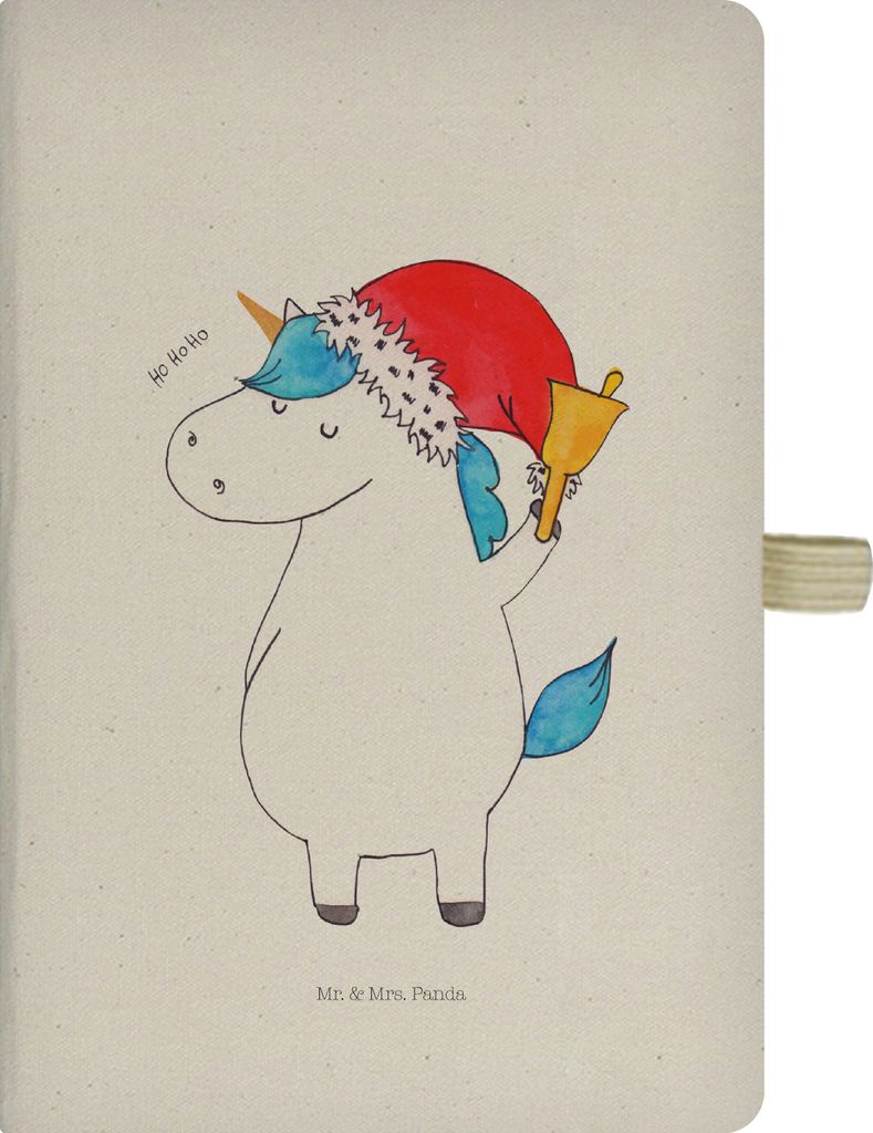 Mr. & Mrs. Panda notizbuch Einhorn Weihnachtsmann - Transparent - Geschenk, Schokolade, Journal, Adressbuch, Unicorn, Gin, Wunschzettel, Schreibhef...